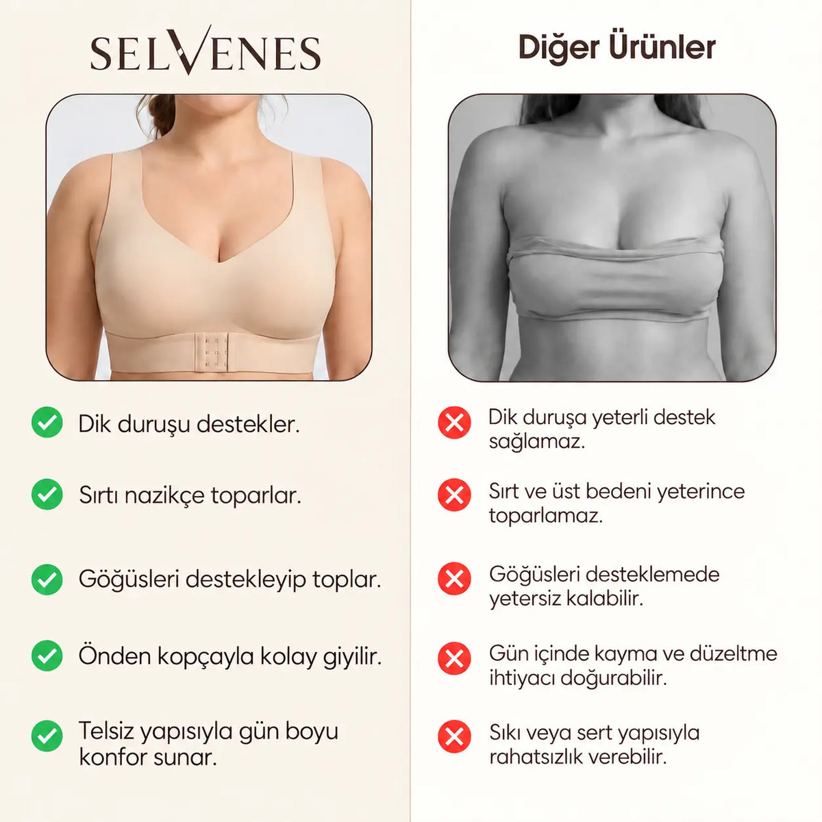 Selvenes™ Dik Duruş Destekli Toparlayıcı Sütyen